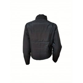 Women'S Stylish Yellow Puffer Jacket - Casual Long Sleeve, Short Length, Zip-Up with Pockets, Perfect for Winter Fashion, Winter Fashion Jacket|Zipup Jacket|Padded Jacket, Yellow Jacket/coat Women, Winter Jacket Women, Coat For Women