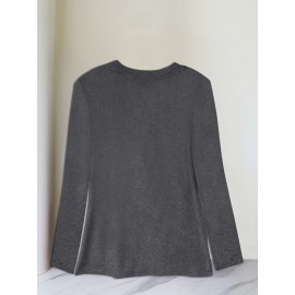 Women'S Cherry Graphic Long Sleeve T-Shirt - Vibrant Red Cherry Print, Casual Crew Neck, Machine Washable, Spring/Summer Vacation Top, Cherry Tshirt