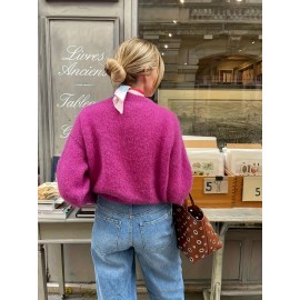 [Elegant Women's Pullover] Elegant Long-Sleeve Pullover for Women - YQ001 Solid Color Top, Perfect for Dates, Shopping, and Parties